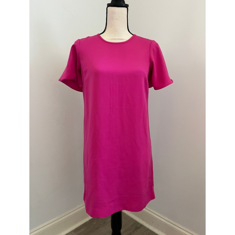 Ann Taylor Pink Short‎ Sleeve Shift Dress size 0P Business Casual Office Preppy